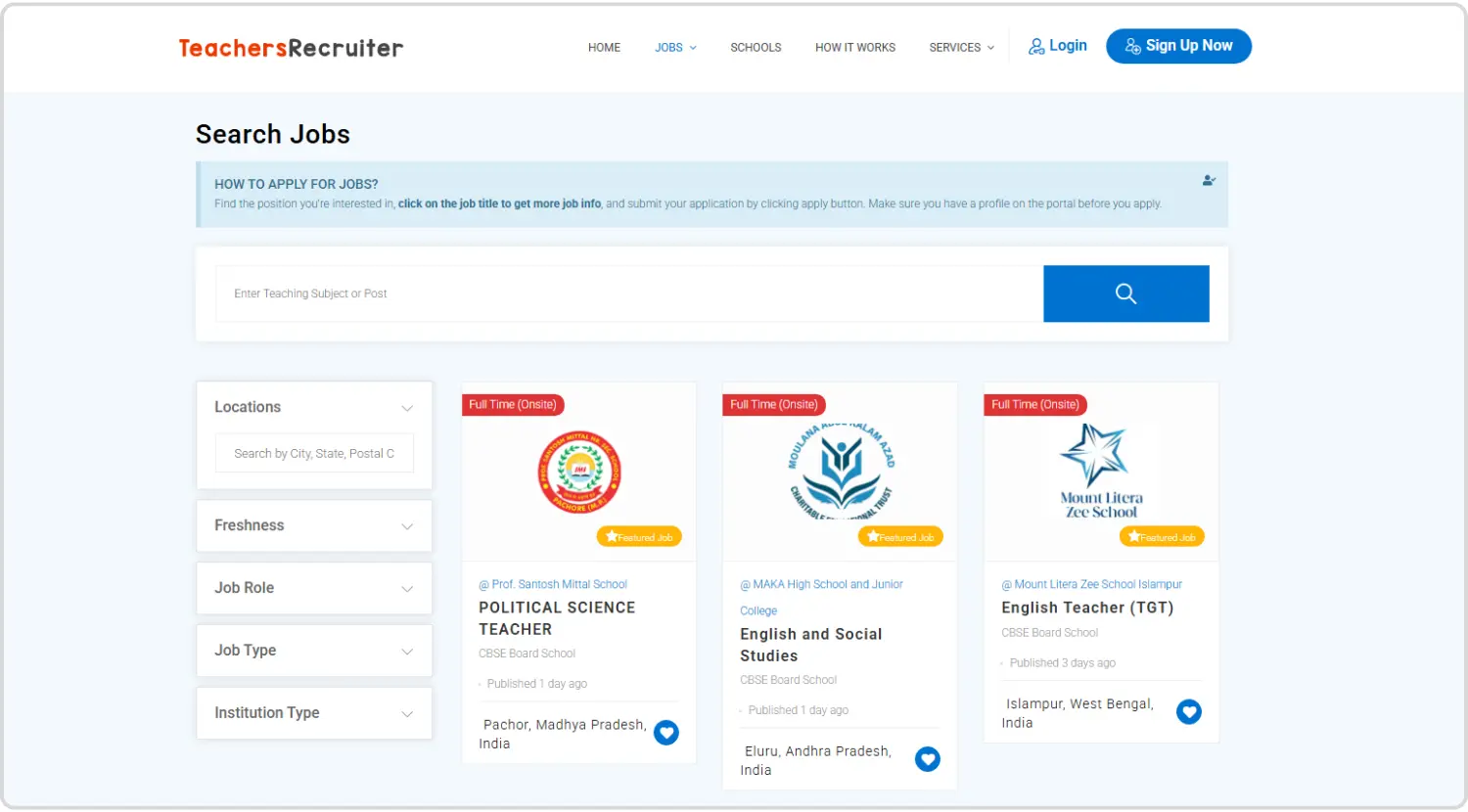 Browse job and apply for free on the Teachers Recruiter portal